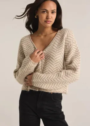 Z Supply Naomi Herringbone Cardigan-Sea Salt